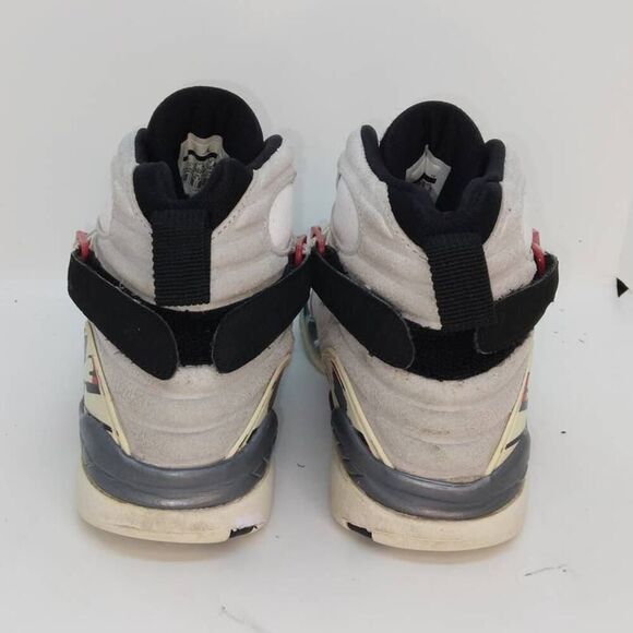 Nike Air Jordan VIII Retro Countdown Boys Preowned White/Gry/Red Sneakers-sz. 5Y - Picture 4 of 5